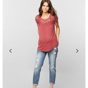 Maternity Lace and Button  Detail Top Daniel Rainn